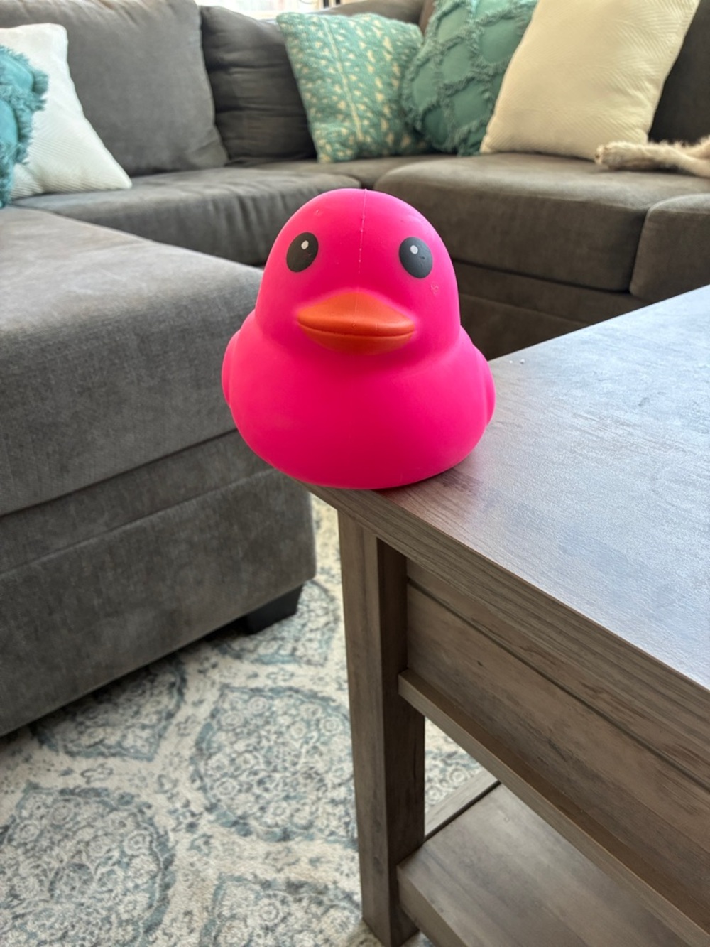 Pink laffy quack duck slow rising stress ball (very hard to find btw)